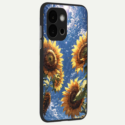  Heavenly Sunflower Rise back cover For OnePlus 13S slim fit glass case with vibrant aesthetic design