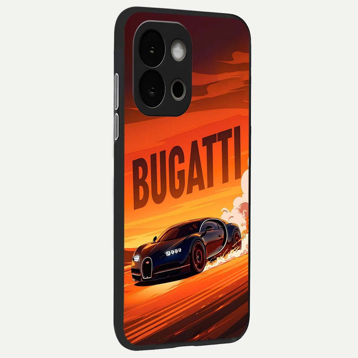  Inferno Bugatti Storm back cover For OnePlus 13S slim fit glass case with vibrant aesthetic design