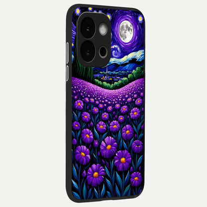  Lavender Moon Field back cover For OnePlus 13S slim fit glass case with vibrant aesthetic design