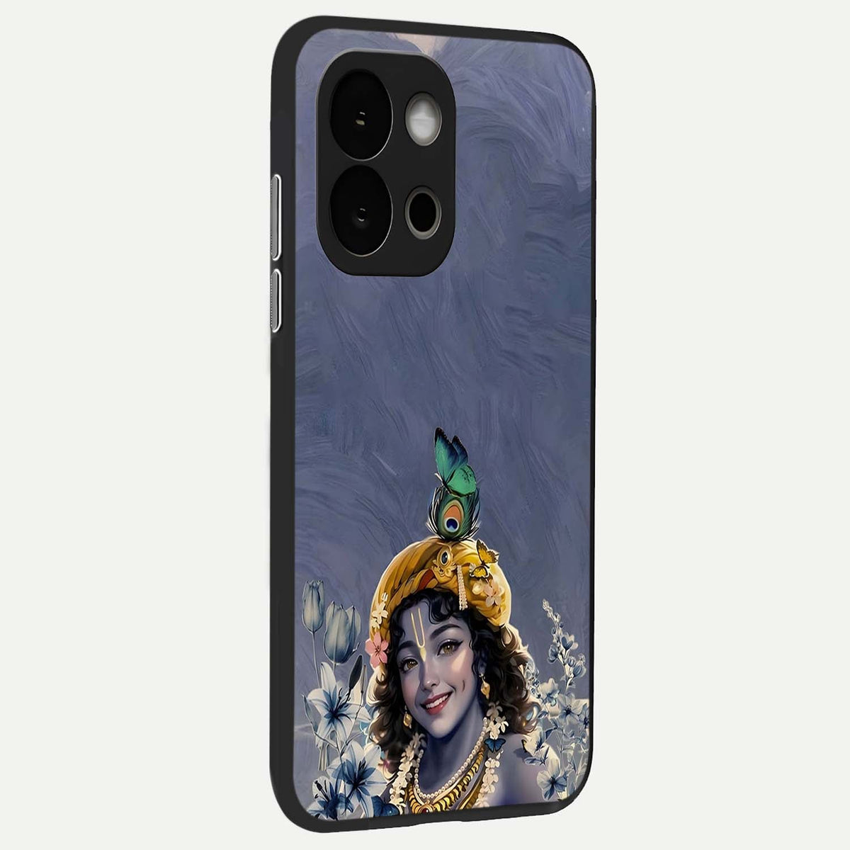 Lord Krishna back cover For OnePlus 13S slim fit glass case with vibrant aesthetic design