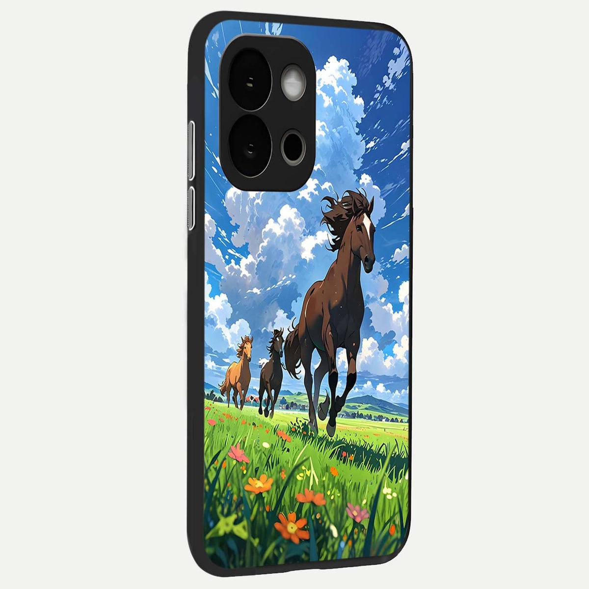  Majestic Horses Galloping back cover For OnePlus 13S slim fit glass case with vibrant aesthetic design