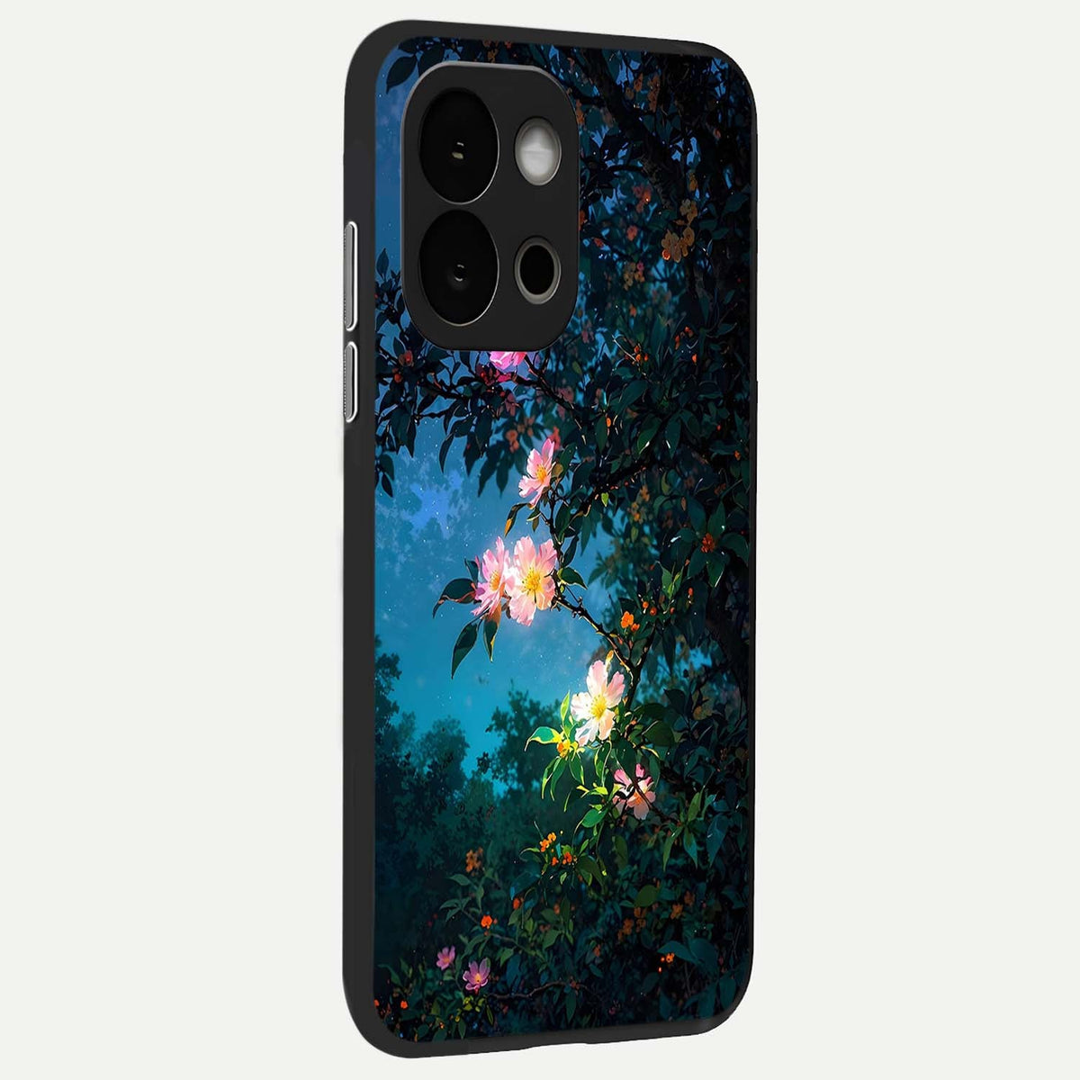  Midnight Bloom Glow back cover For OnePlus 13S slim fit glass case with vibrant aesthetic design