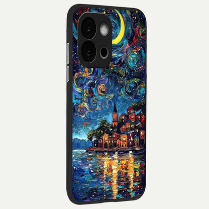  Moonlight Harbor Glow back cover For OnePlus 13S slim fit glass case with vibrant aesthetic design