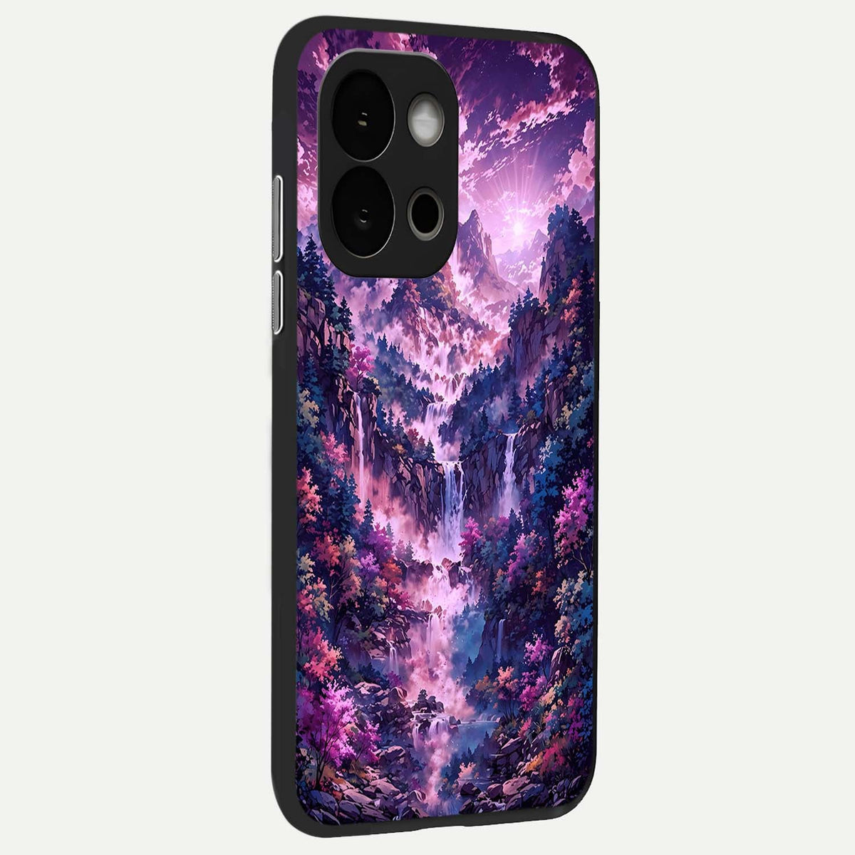  Mystic Cascade Peaks back cover For OnePlus 13S slim fit glass case with vibrant aesthetic design