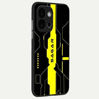  Neon CYBERPUNK Custom Name back cover For OnePlus 13S slim fit glass case with vibrant aesthetic design