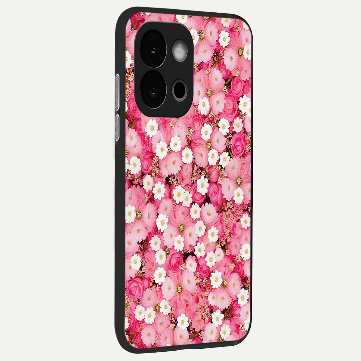  Pink Daisy Bliss back cover For OnePlus 13S slim fit glass case with vibrant aesthetic design