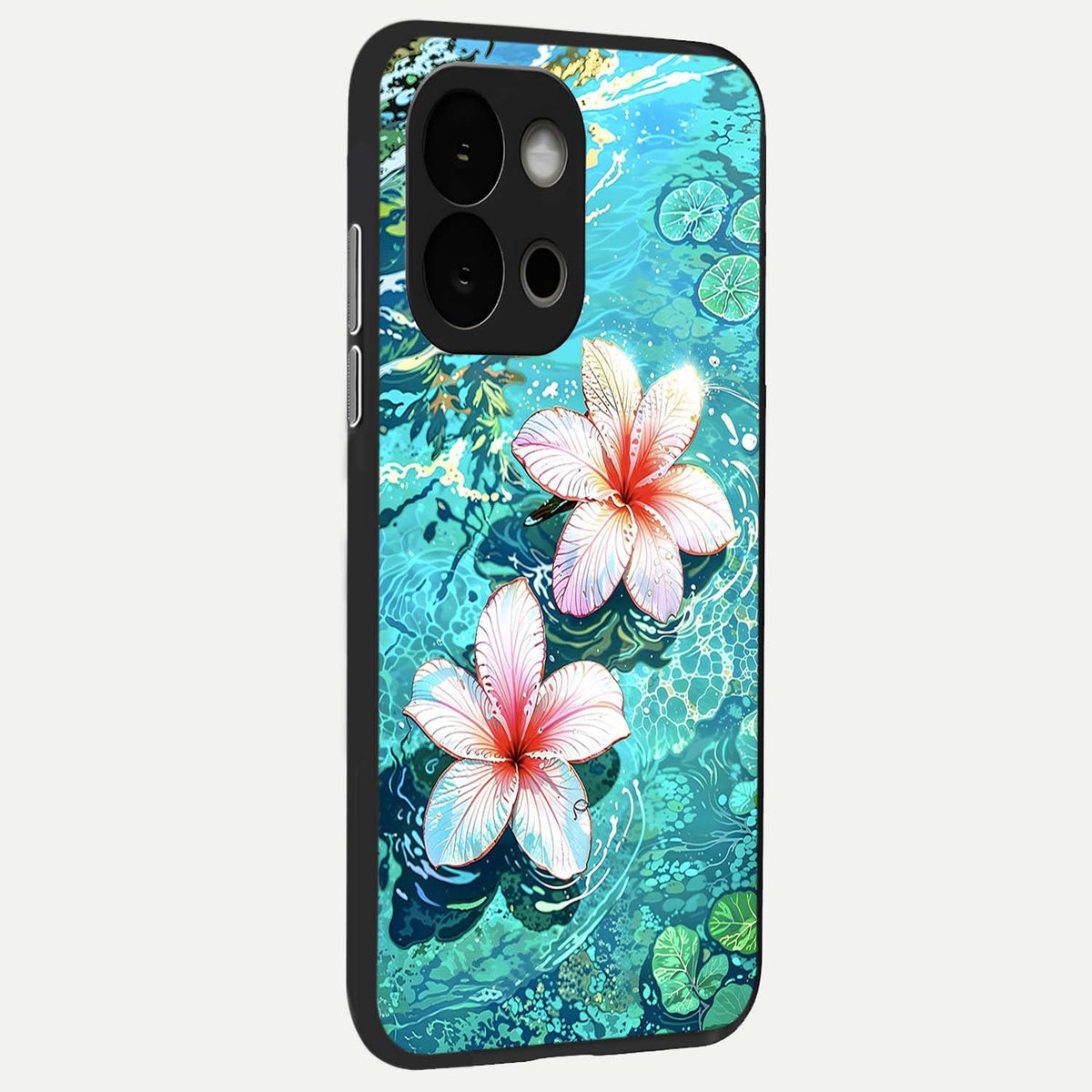 Pink Flowers in Water back cover For OnePlus 13S slim fit glass case with vibrant aesthetic design
