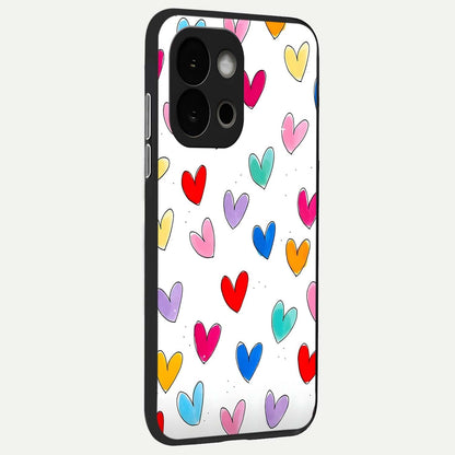  Playful Love Doodles back cover For OnePlus 13S slim fit glass case with vibrant aesthetic design