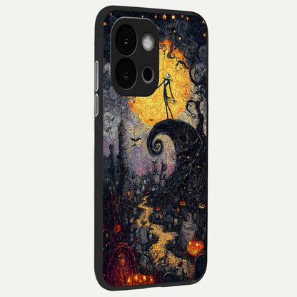  Pumpkin Moon Night back cover For OnePlus 13S slim fit glass case with vibrant aesthetic design
