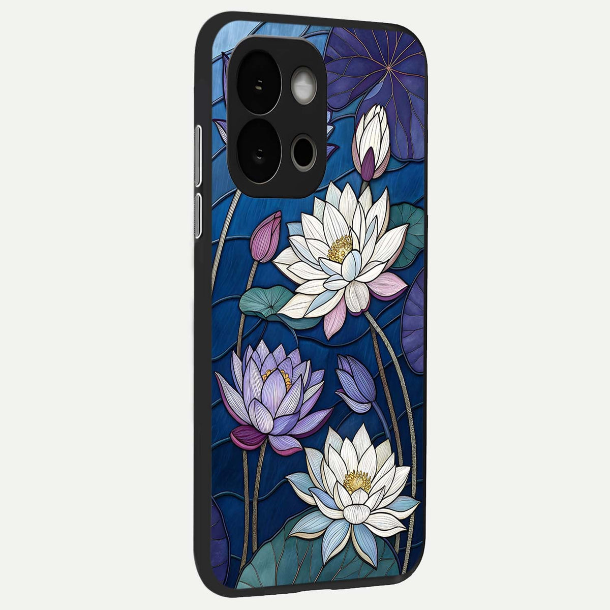  Purple Lotus Stained back cover For OnePlus 13S slim fit glass case with vibrant aesthetic design