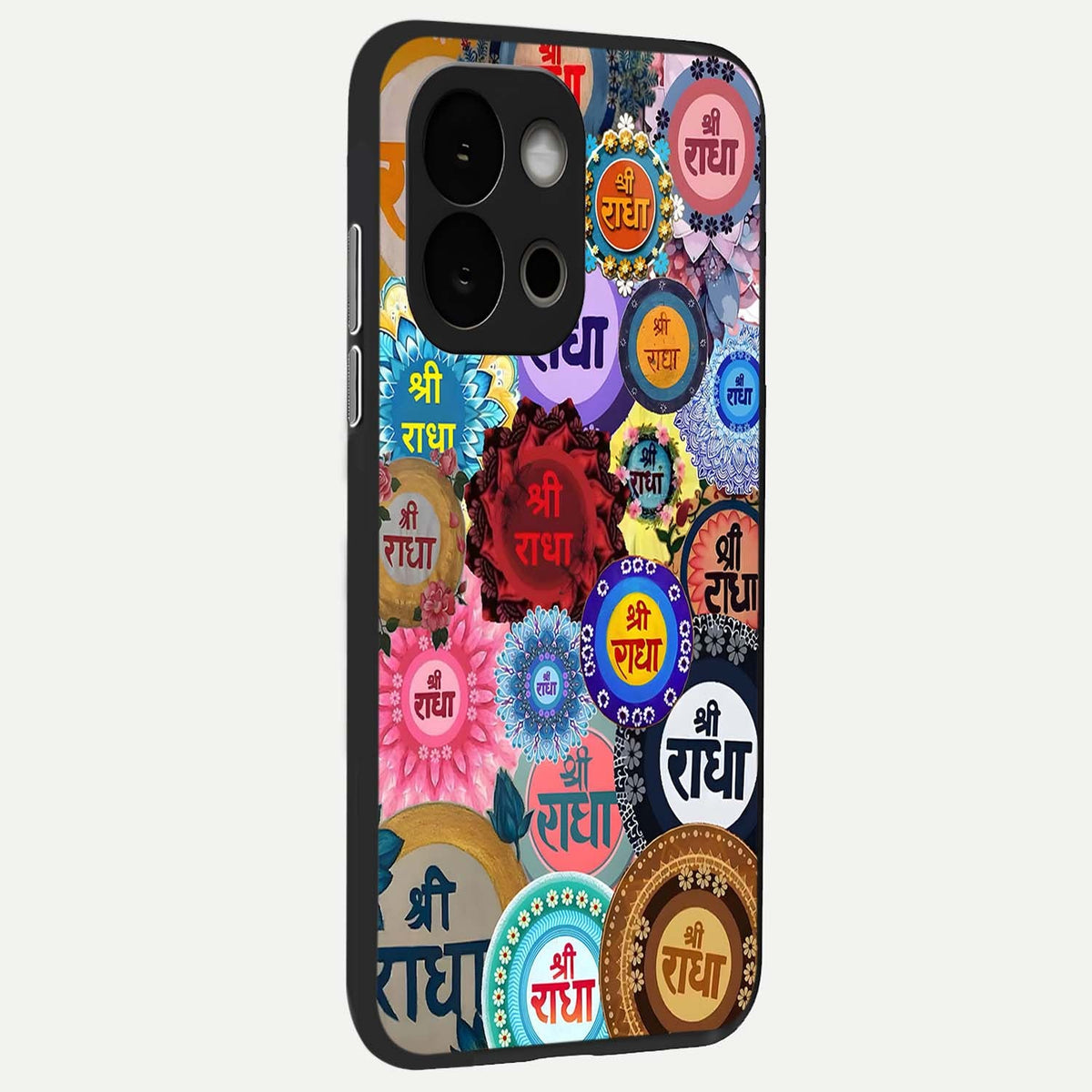  Radha Divine Bloom back cover For OnePlus 13S slim fit glass case with vibrant aesthetic design