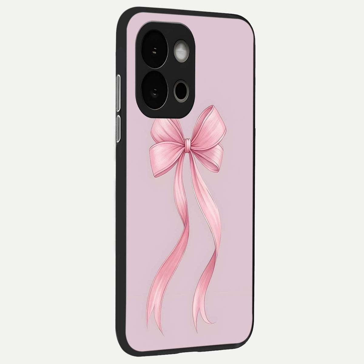  Soft Blush Bow back cover For OnePlus 13S slim fit glass case with vibrant aesthetic design