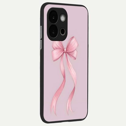  Soft Blush Bow back cover For OnePlus 13S slim fit glass case with vibrant aesthetic design