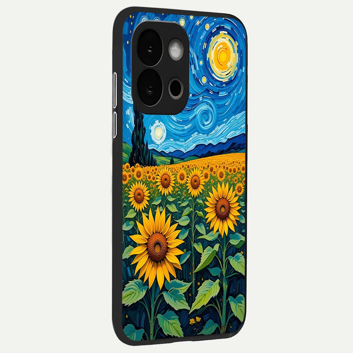  Starry Sunflower Dreams back cover For OnePlus 13S slim fit glass case with vibrant aesthetic design