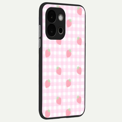  Strawberry Picnic Love back cover For OnePlus 13S slim fit glass case with vibrant aesthetic design
