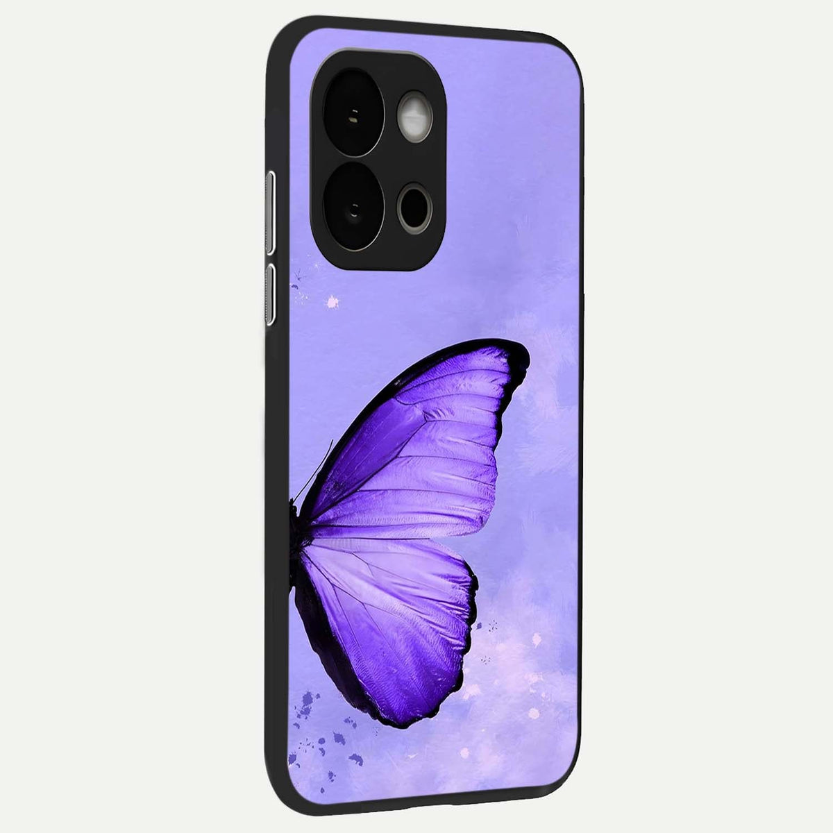  Violet Dream Wing back cover For OnePlus 13S slim fit glass case with vibrant aesthetic design