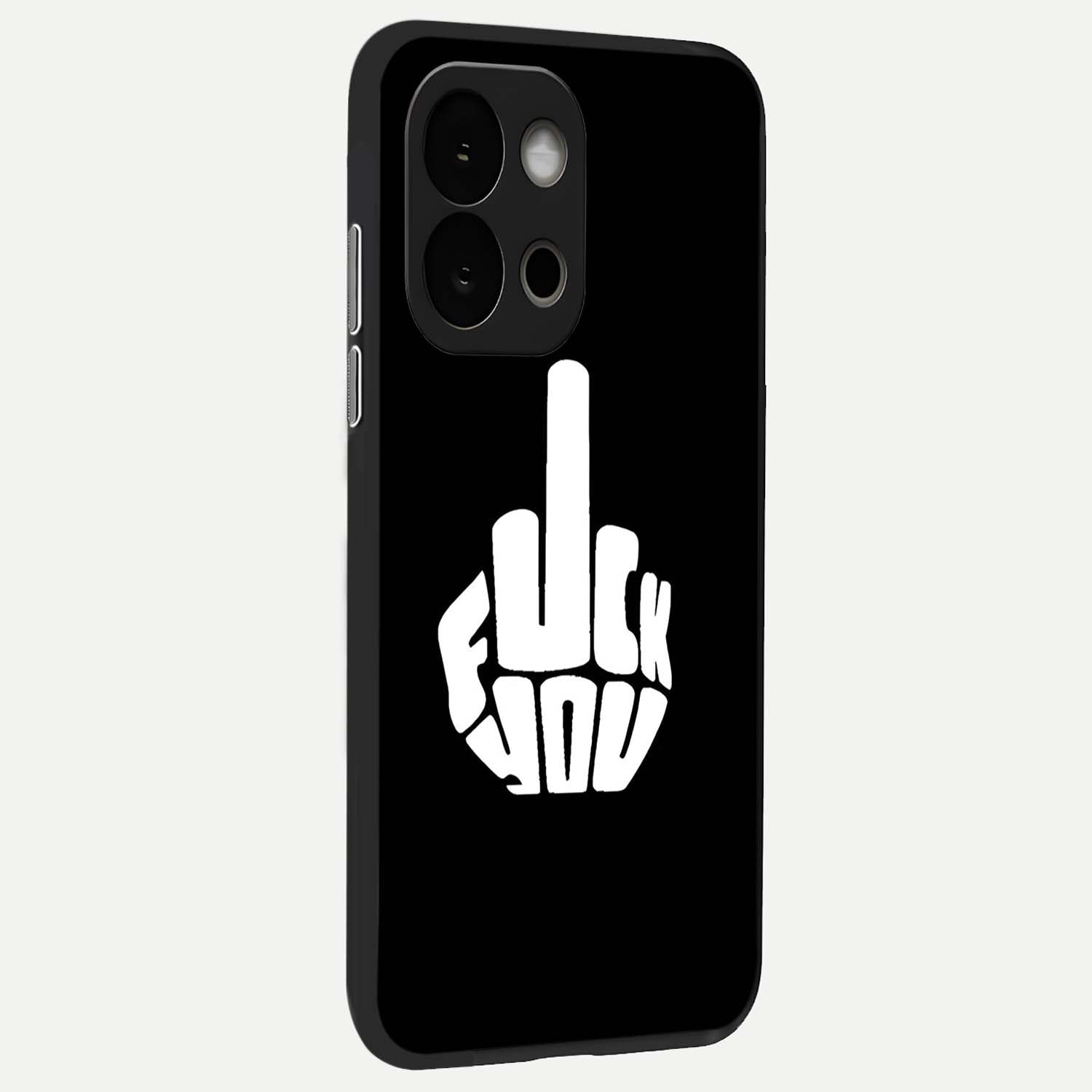 Rebel Mode On Glass Case showing full back design in clean flat view with bold rebel-themed artwork and glossy glass finish.