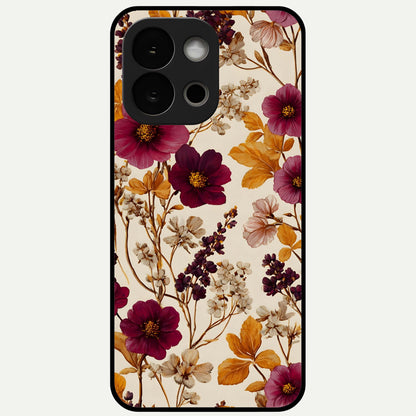  Autumn Wine Bloom Glass Case For OnePlus 13S back cover – full design glossy printed glass finish