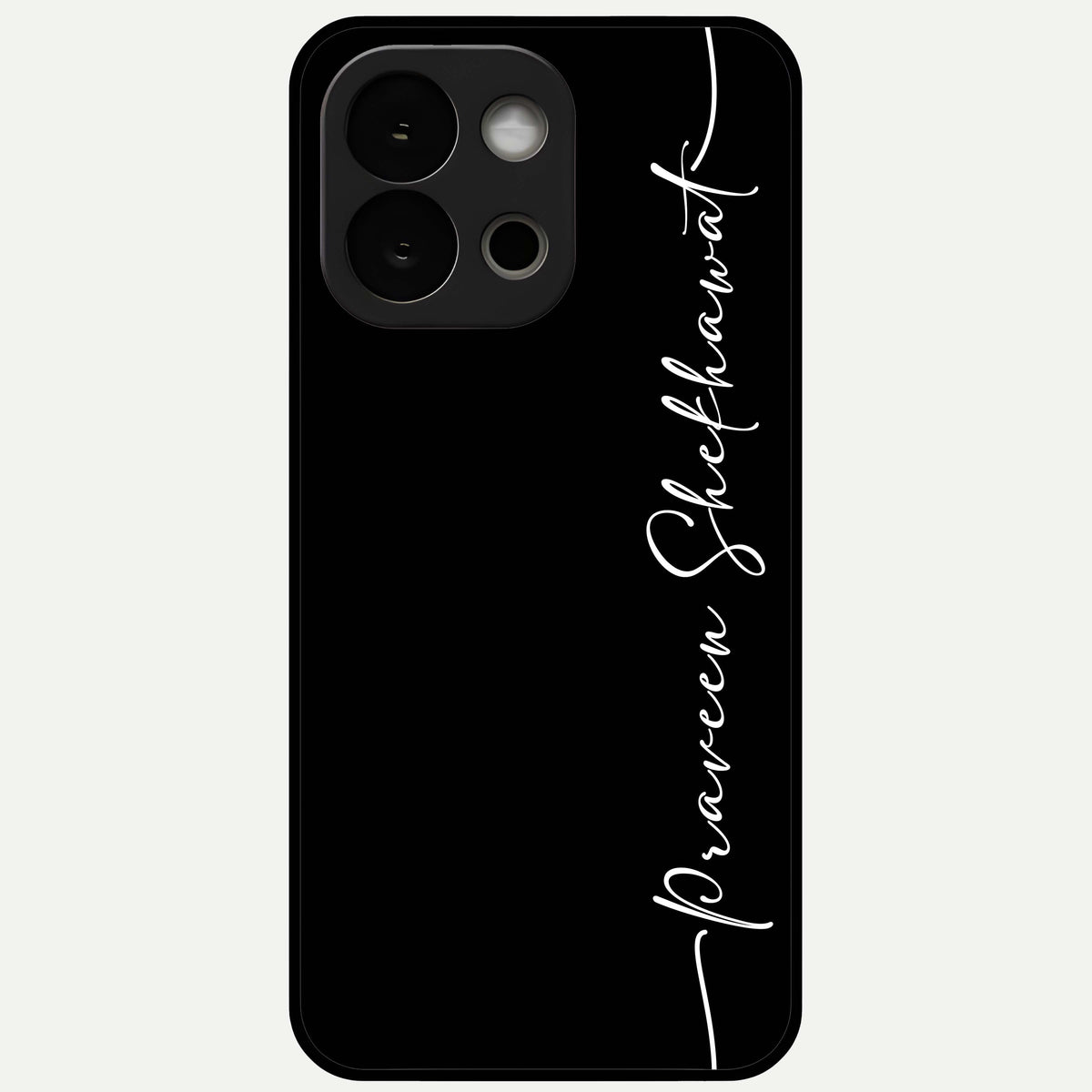  Black Tune Custom Name Glass Case For OnePlus 13S back cover – full design glossy printed glass finish