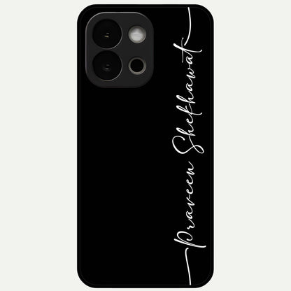  Black Tune Custom Name Glass Case For OnePlus 13S back cover – full design glossy printed glass finish