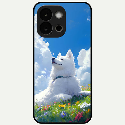  Blissful Cloud Pup Glass Case For OnePlus 13S back cover – full design glossy printed glass finish