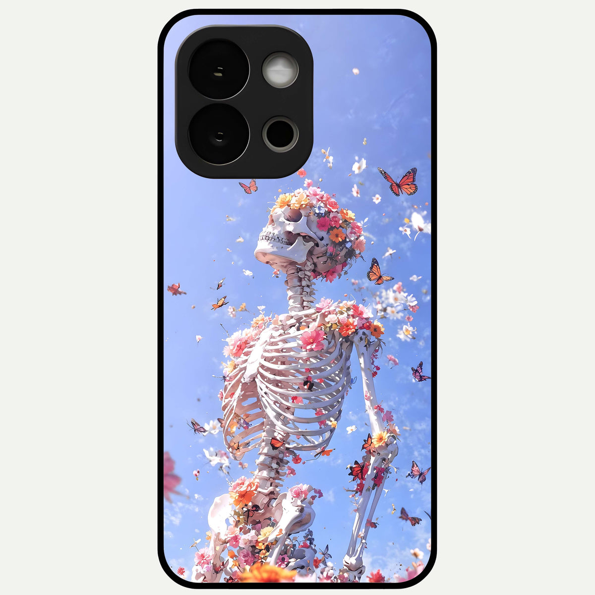  Bloom Beyond Bones Glass Case For OnePlus 13S back cover – full design glossy printed glass finish