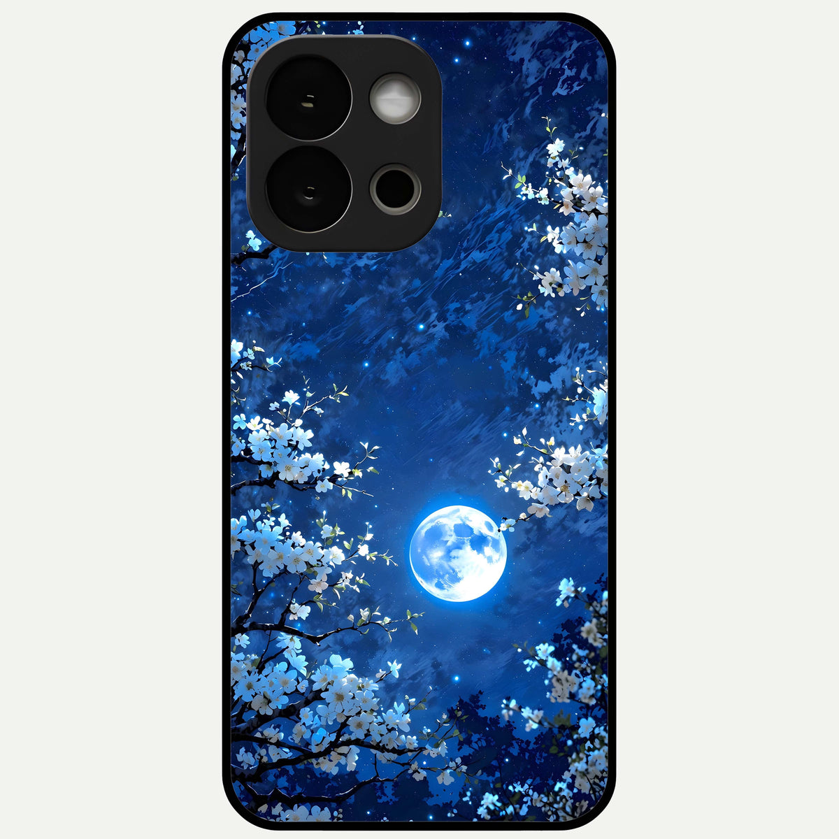  Blossom Moonlight Sky Glass Case For OnePlus 13S back cover – full design glossy printed glass finish