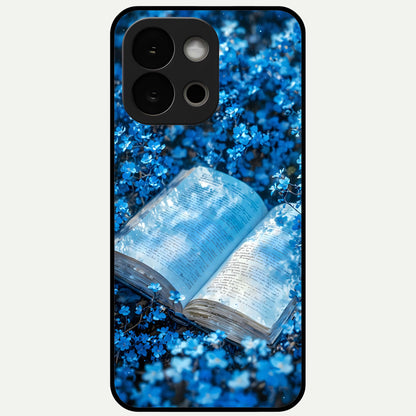  Blue Bloom Tales Glass Case For OnePlus 13S back cover – full design glossy printed glass finish