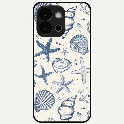  Blue Ocean Outline Glass Case For OnePlus 13S back cover – full design glossy printed glass finish