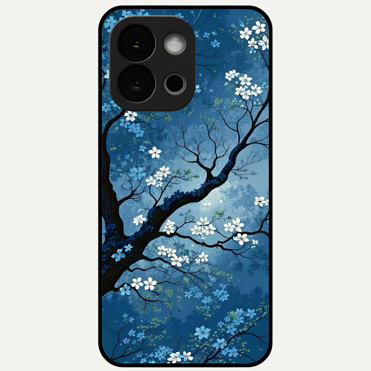  Blue Tree Serenity Glass Case For OnePlus 13S back cover – full design glossy printed glass finish