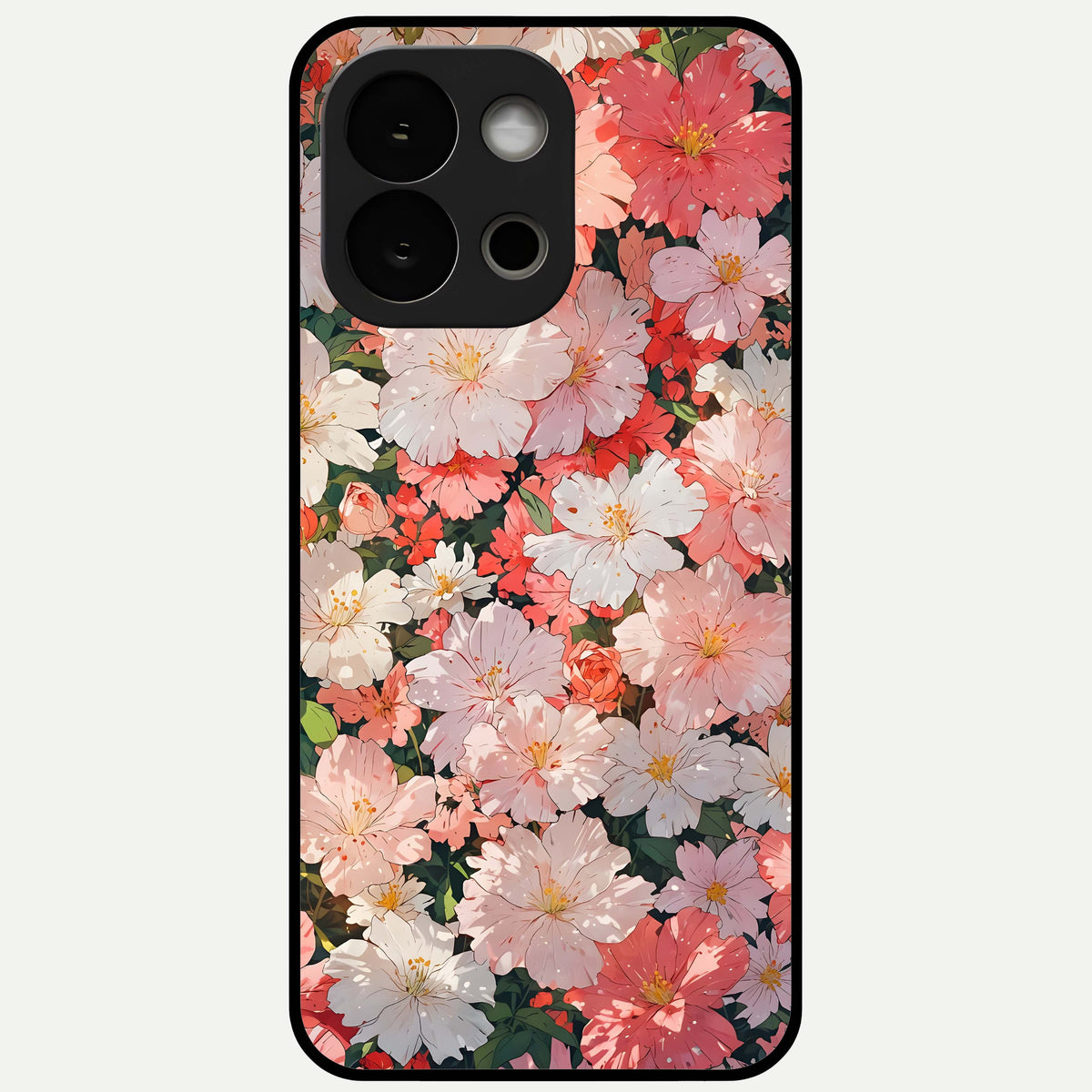  Blush Bloom Field Glass Case For OnePlus 13S back cover – full design glossy printed glass finish