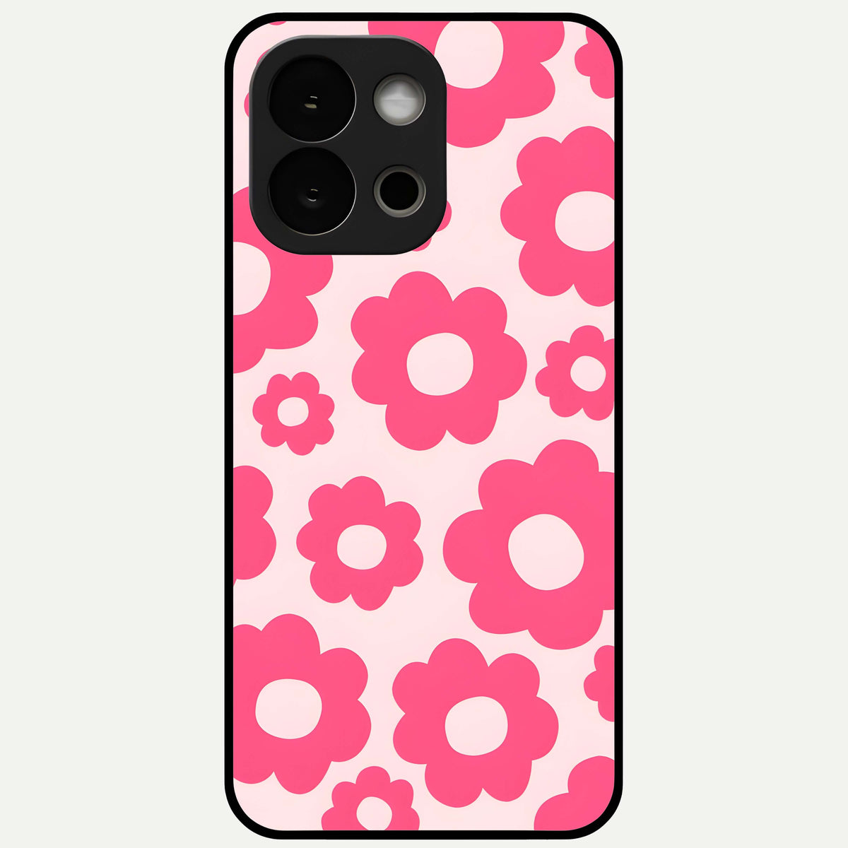  Blush Flower Pop Glass Case For OnePlus 13S back cover – full design glossy printed glass finish