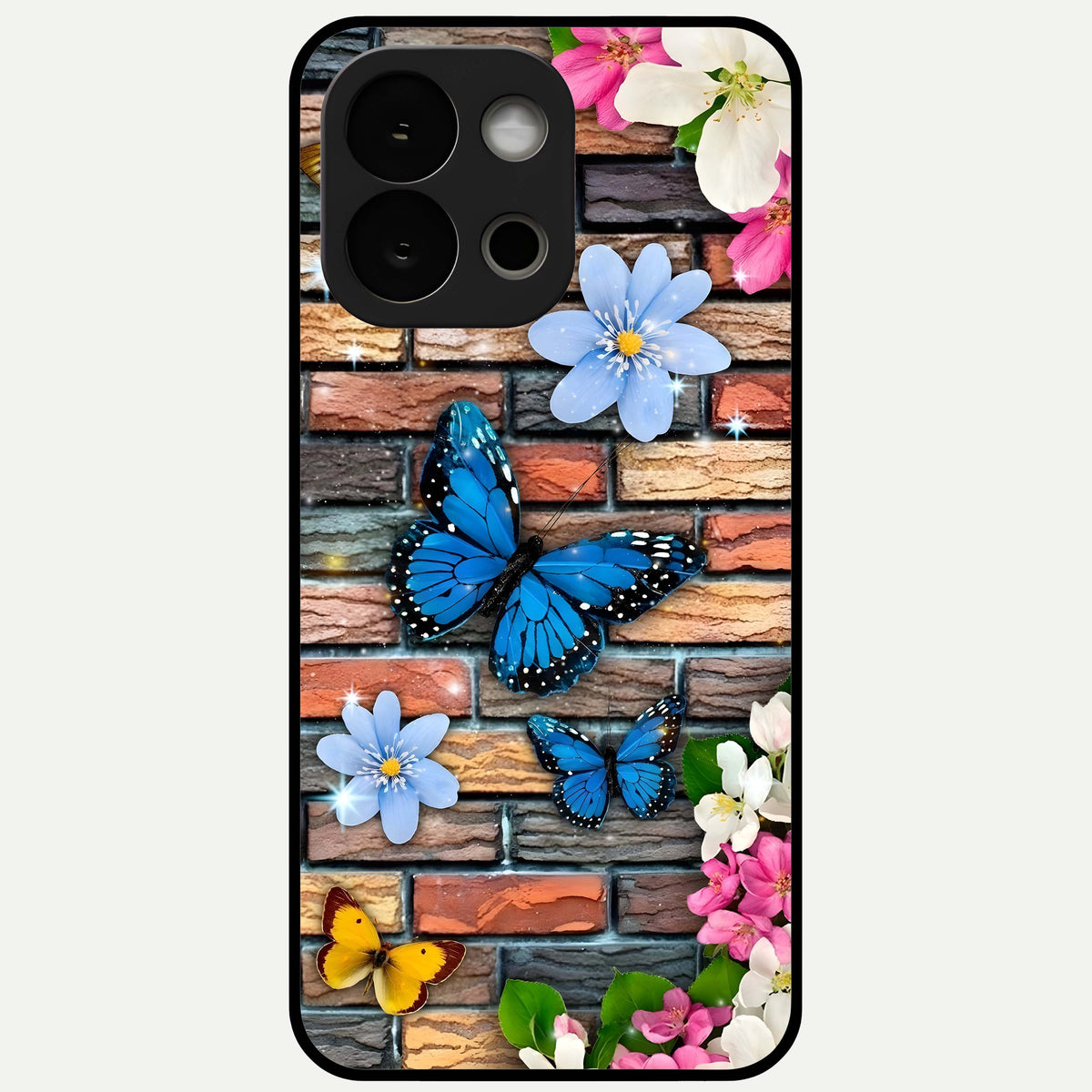  Brick Bloom Flight Glass Case For OnePlus 13S back cover – full design glossy printed glass finish
