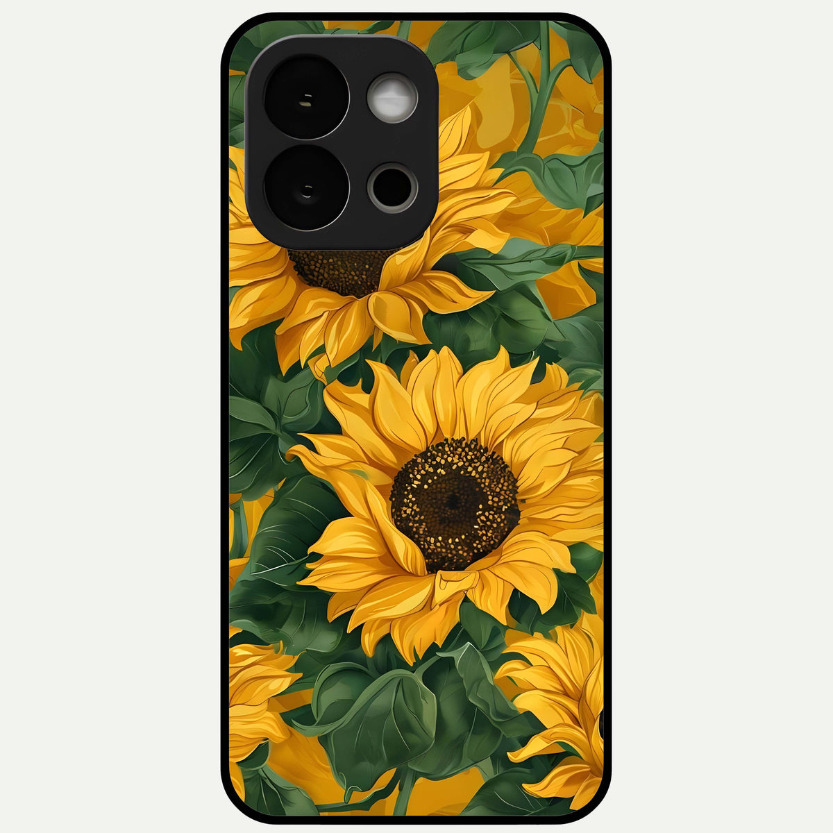  Bright Sunflower Bloom Glass Case For OnePlus 13S back cover – full design glossy printed glass finish