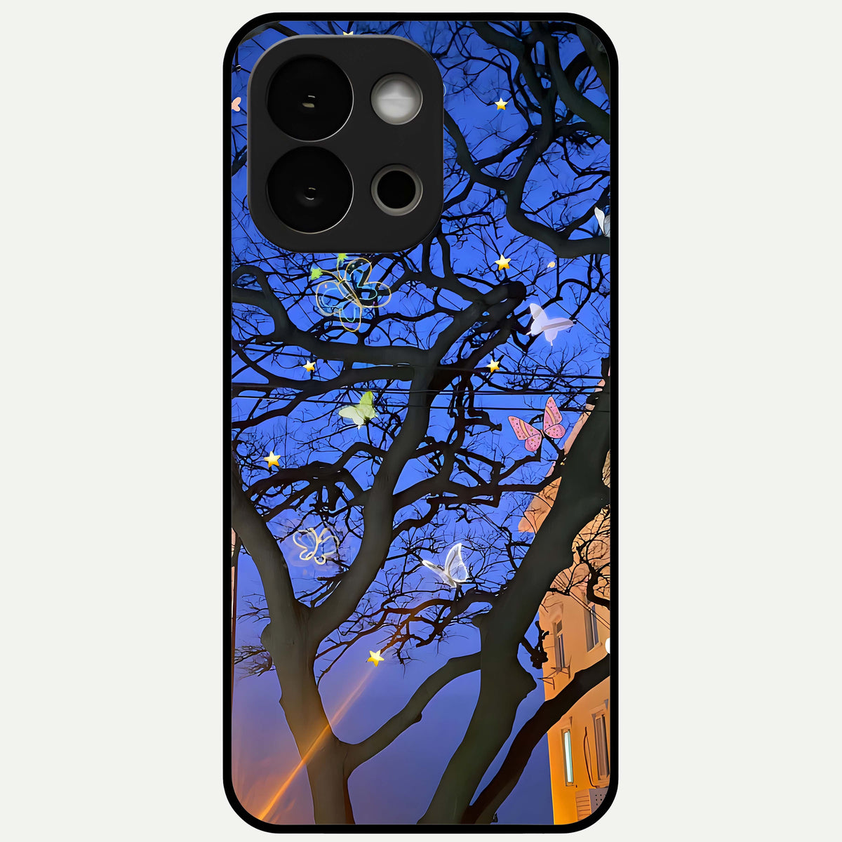  Butterfly Night Magic Glass Case For OnePlus 13S back cover – full design glossy printed glass finish