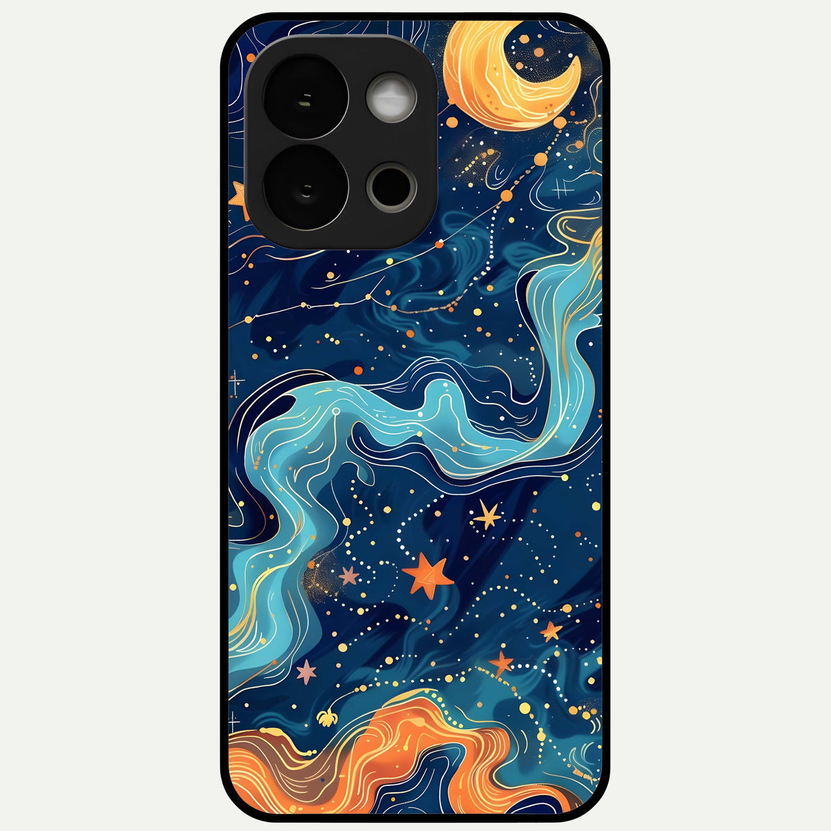  Celestial Dream Flow Glass Case For OnePlus 13S back cover – full design glossy printed glass finish