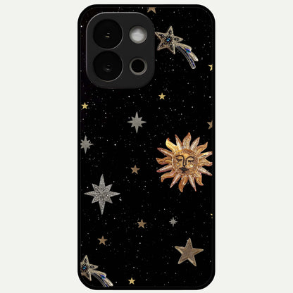  Celestial Moon With Stars Glass Case For OnePlus 13S back cover – full design glossy printed glass finish