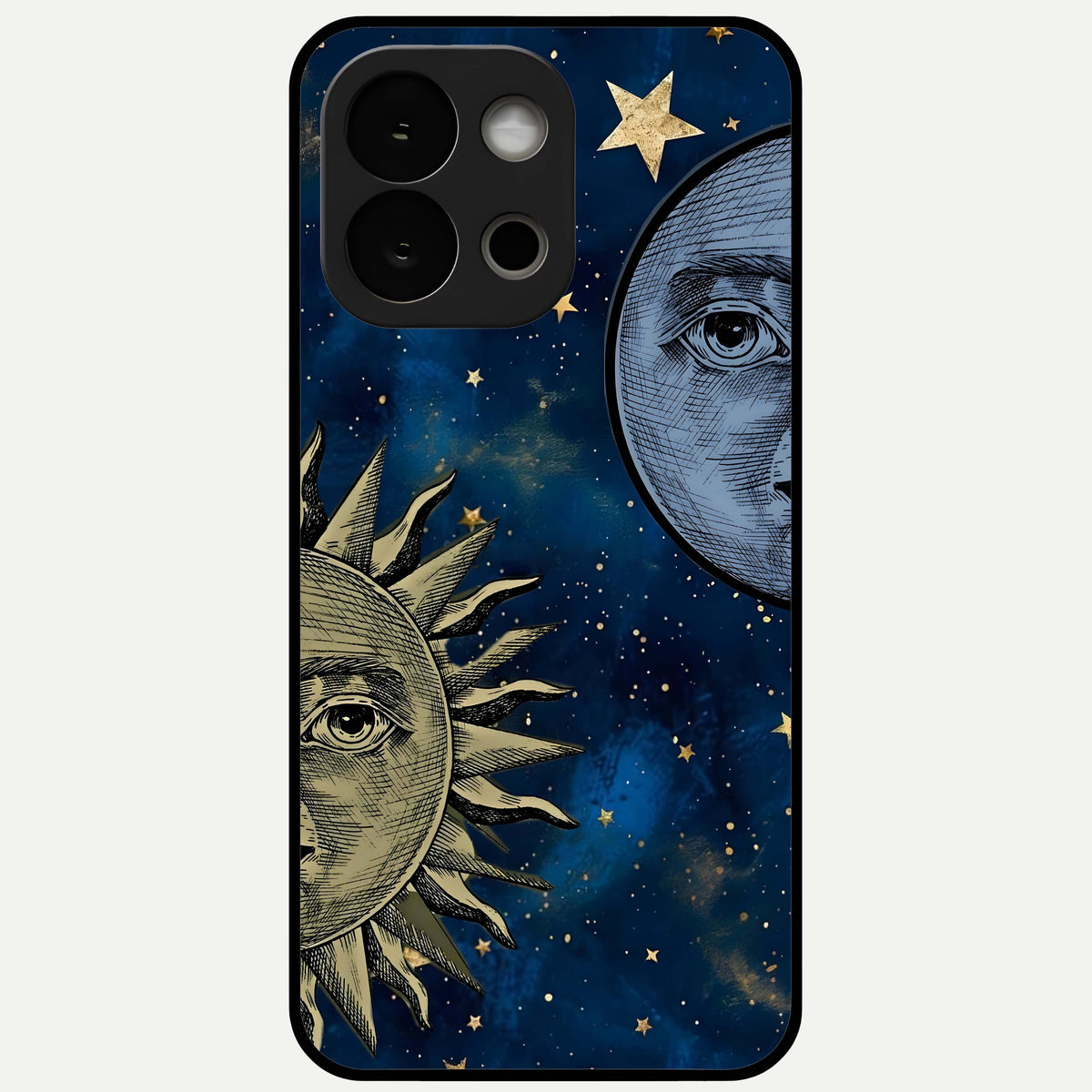  Celestial Moon With Sun Glass Case For OnePlus 13S back cover – full design glossy printed glass finish
