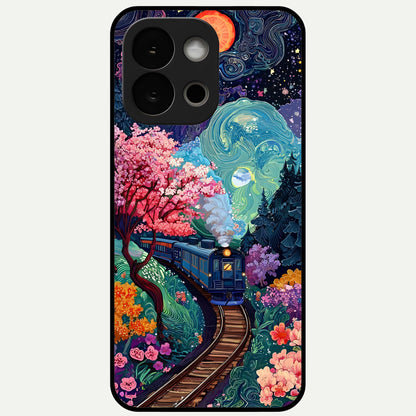  Celestial Train Journey Glass Case For OnePlus 13S back cover – full design glossy printed glass finish