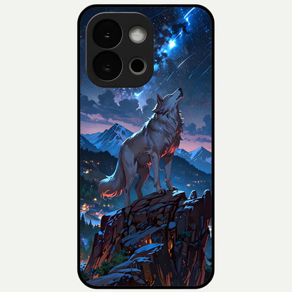  Celestial Wolf Howl Glass Case For OnePlus 13S back cover – full design glossy printed glass finish