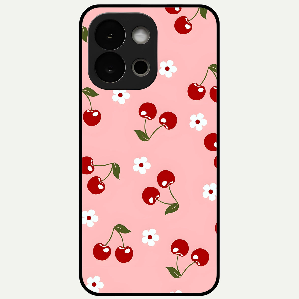  Cherry Love Mood Glass Case For OnePlus 13S back cover – full design glossy printed glass finish