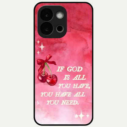  Cherry Quote Glass Case For OnePlus 13S back cover – full design glossy printed glass finish