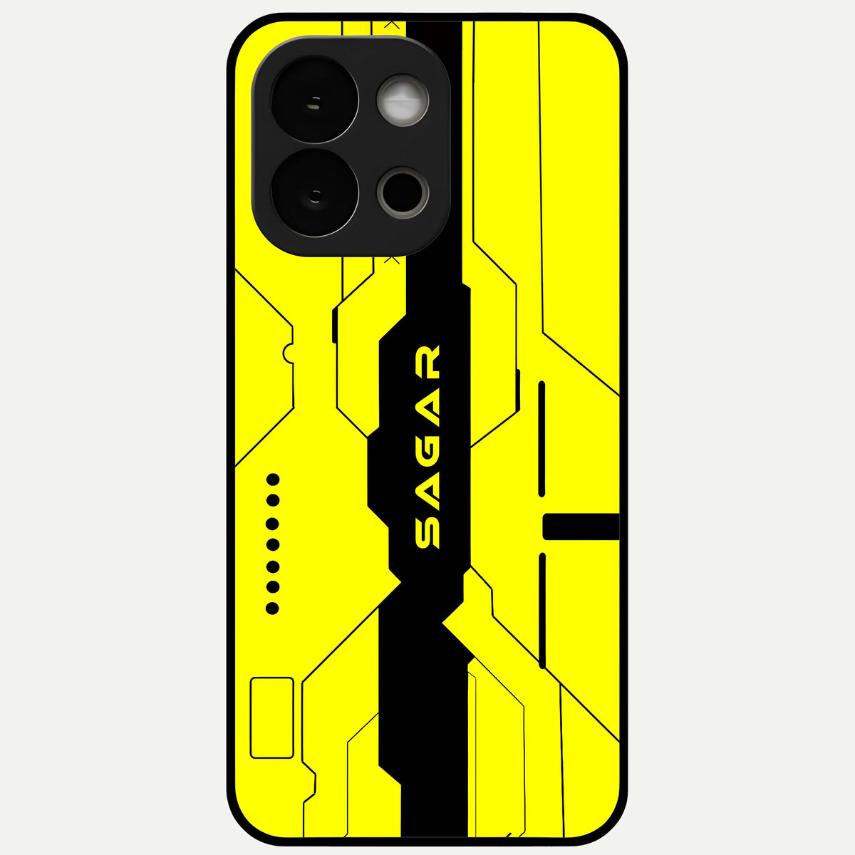  Circuit CYBERPUNK Custom Name Glass Case For OnePlus 13S back cover – full design glossy printed glass finish