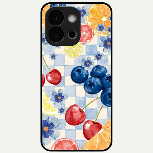  Citrus Bloom Joy Glass Case For OnePlus 13S back cover – full design glossy printed glass finish