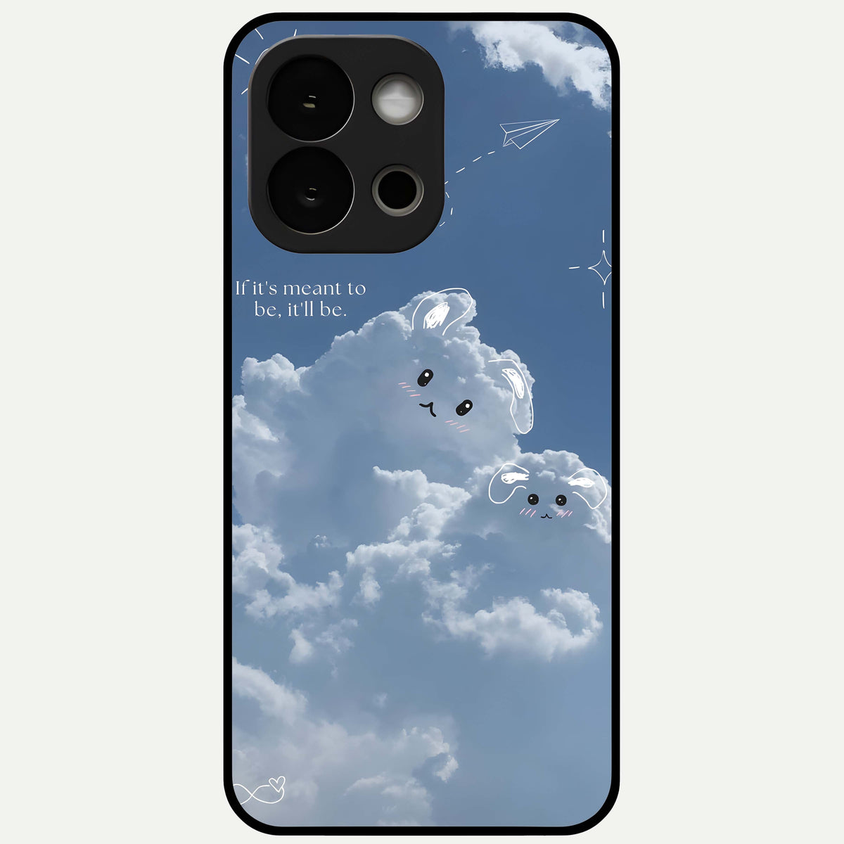 Cloud Bunny Dreams Glass Case For OnePlus 13S back cover – full design glossy printed glass finish