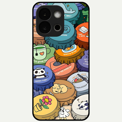  Coins Patterns Glass Case For OnePlus 13S back cover – full design glossy printed glass finish
