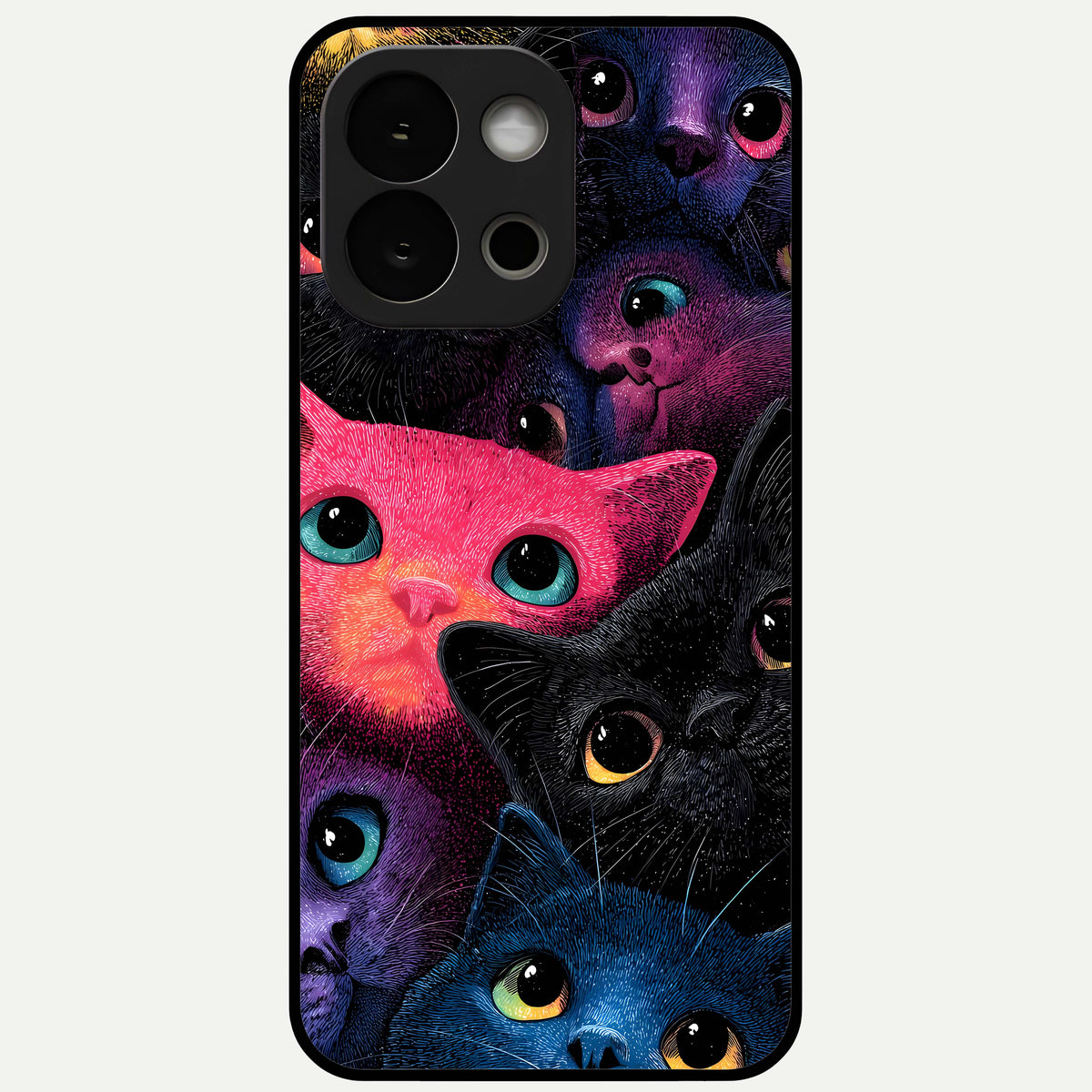  Cosmic Cats Dreams Glass Case For OnePlus 13S back cover – full design glossy printed glass finish