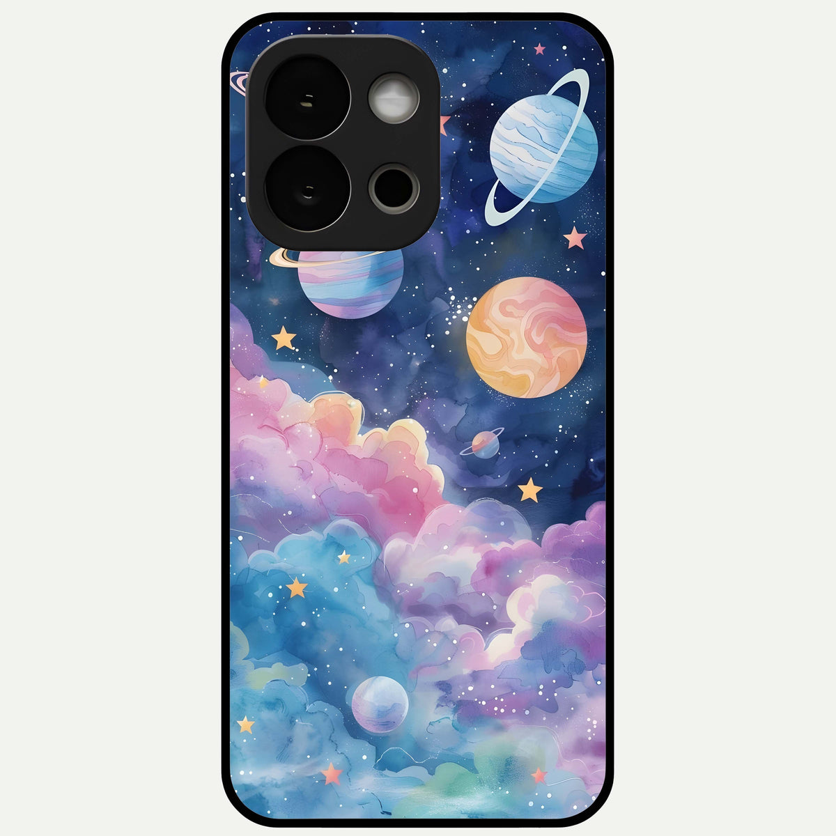  Cosmic Planet Dreams Glass Case For OnePlus 13S back cover – full design glossy printed glass finish
