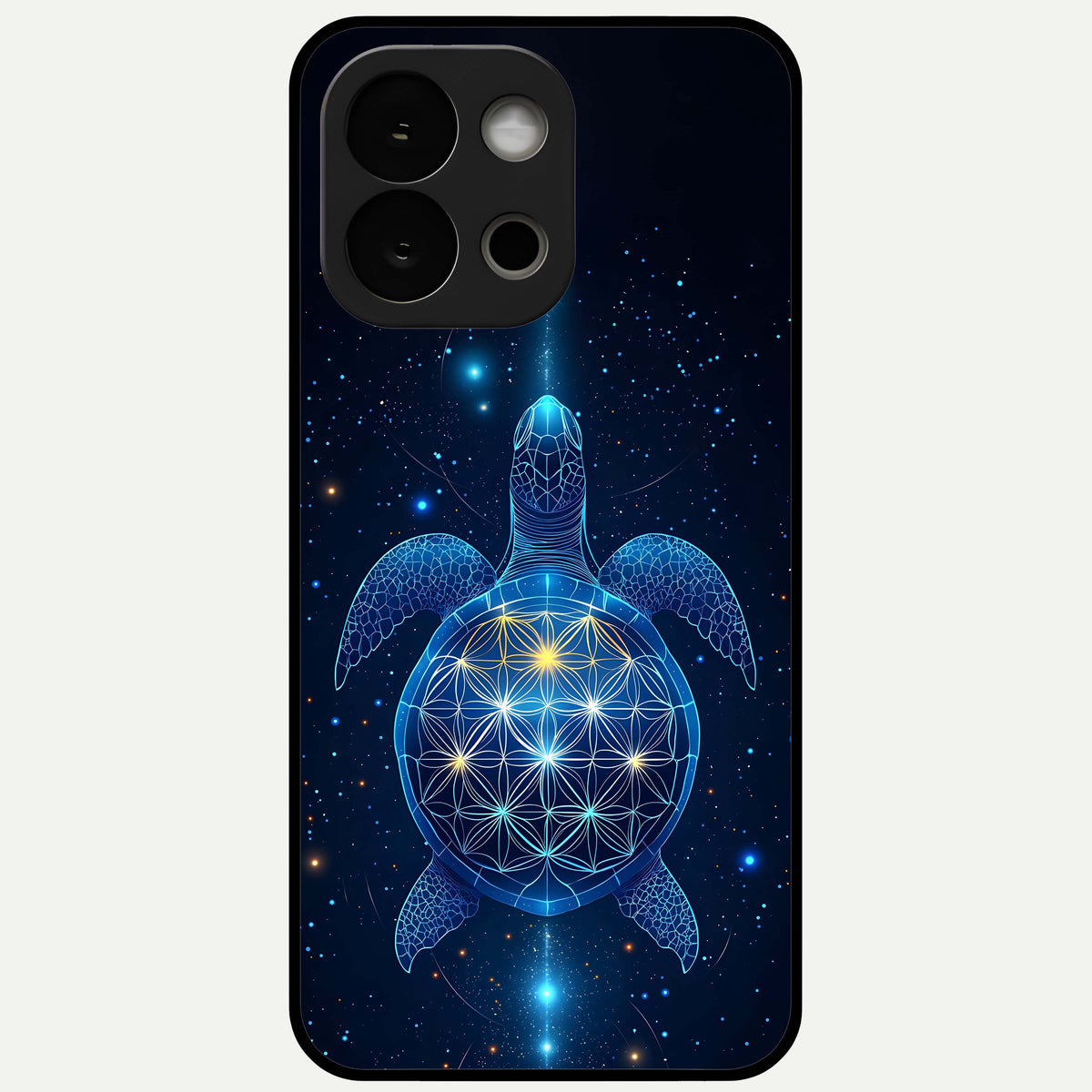 Crimson Blue Turtle Glass Case For OnePlus 13S back cover – full design glossy printed glass finish