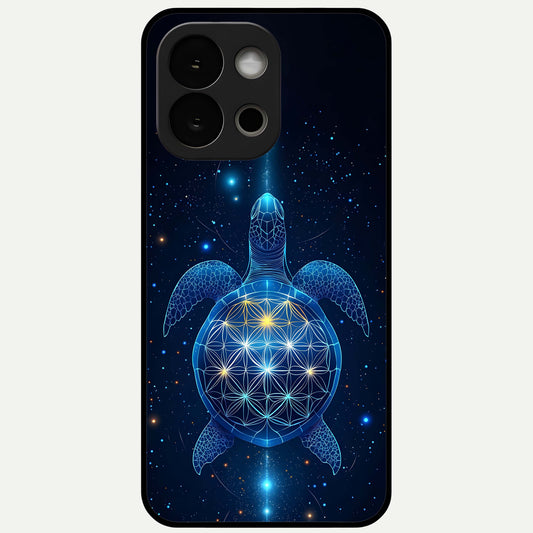  Crimson Blue Turtle Glass Case For OnePlus 13S back cover – full design glossy printed glass finish